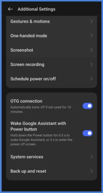 OTG Settings App