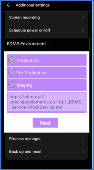 Mobile Settings App