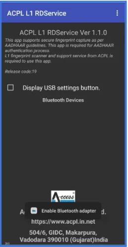 APCL L1 RD Service App Interface