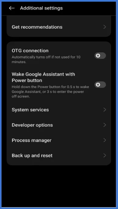OTG Connection Setting