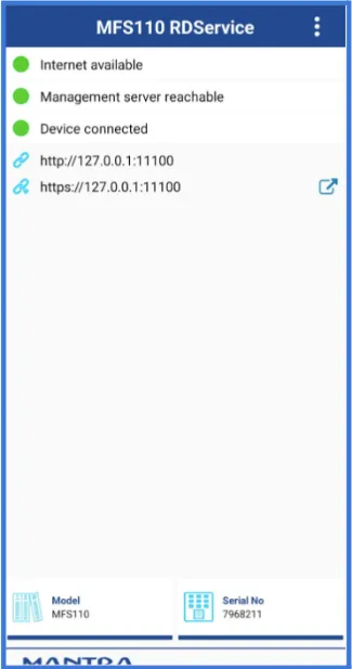 Mantra RD Service App