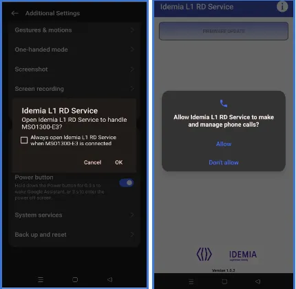 Permission appears on screen