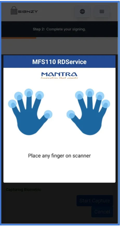 Mantra RD Service Interface Mantra RD Service Interface