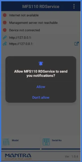 Mantra MFS110 RD Service App