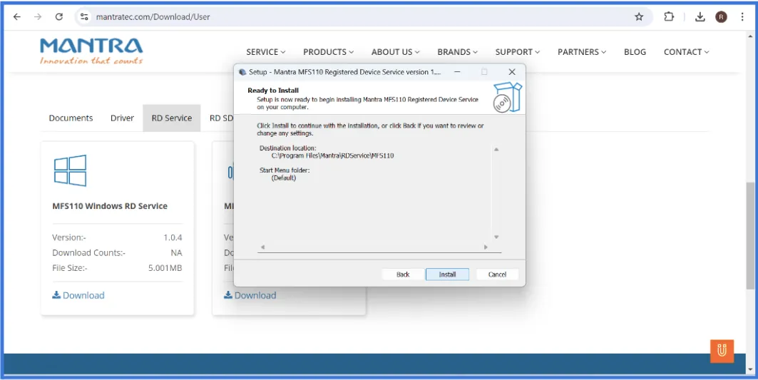 Installation Interface Installation Interface