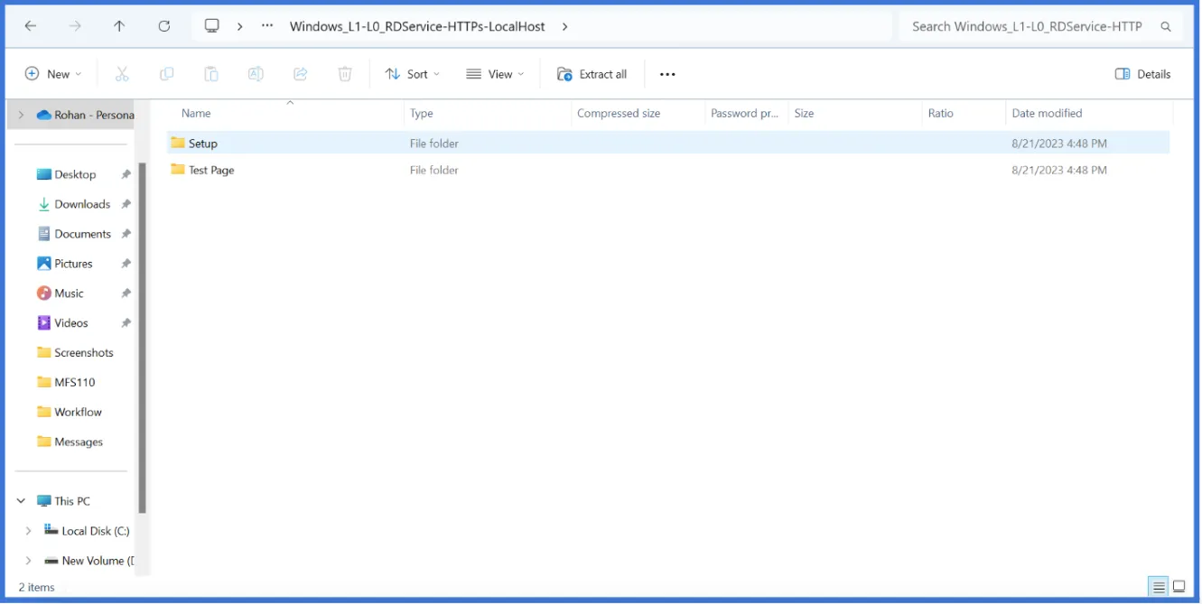 Windows Folder Interface Windows Folder Interface