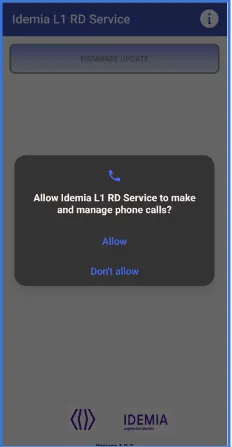 Idemia L1 RD Service App Interface