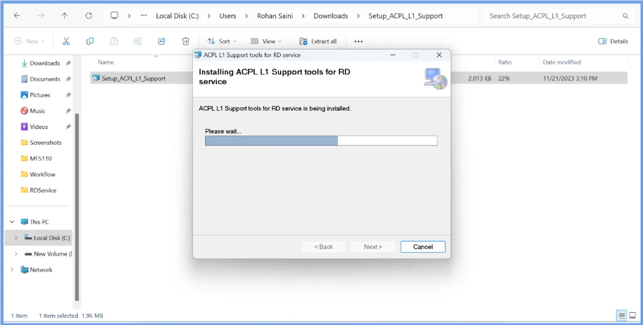Installation Window Interface