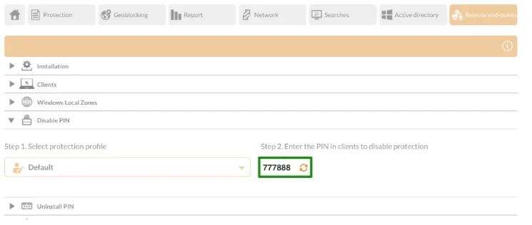 Find Disable PIN