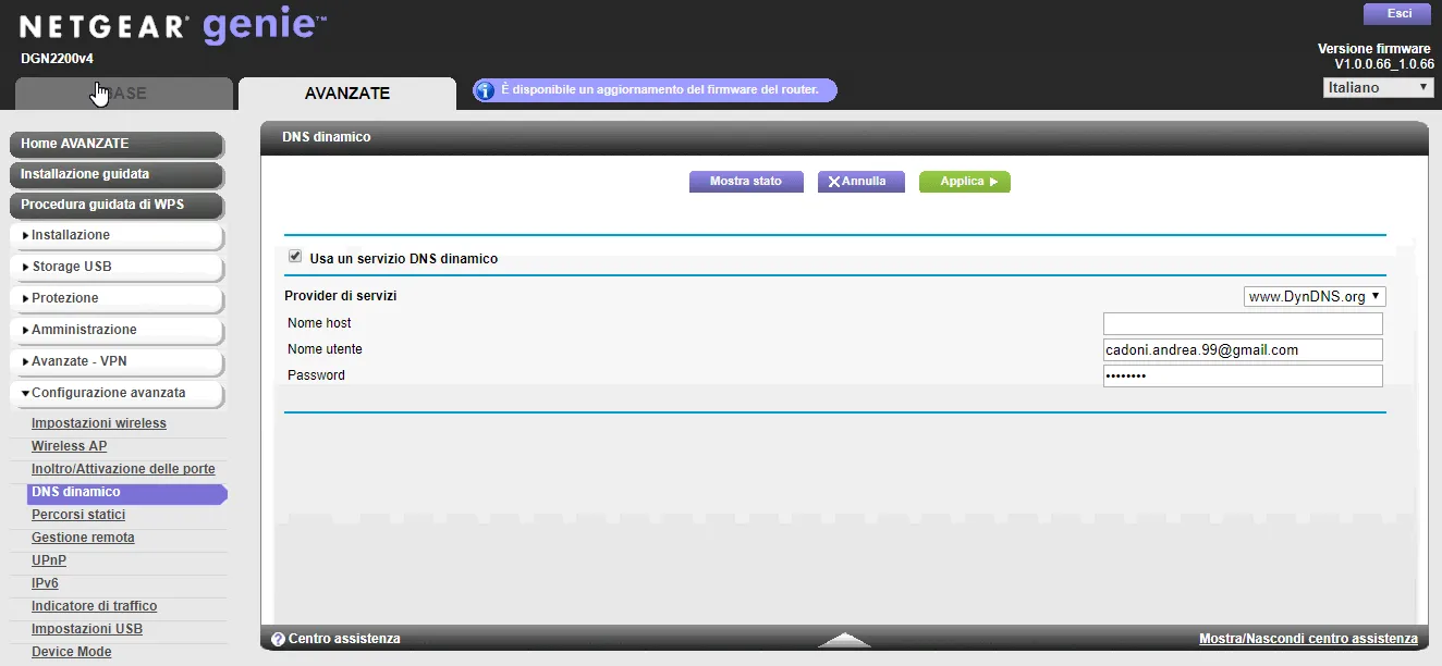 Dynamic DNS Settings and Configuration