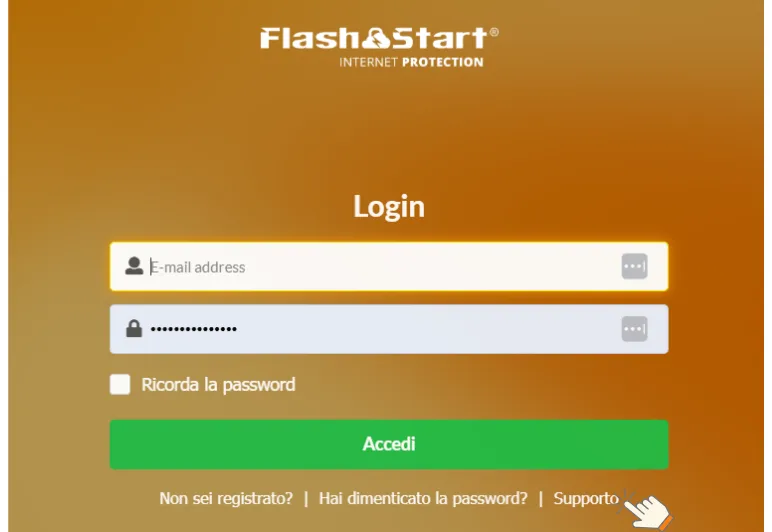 prima configurazione della pagina di accesso