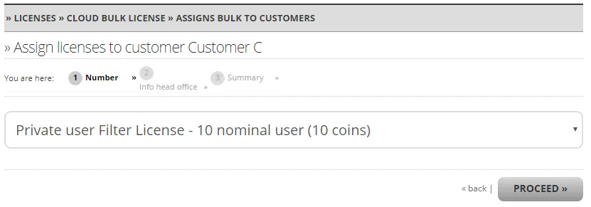 Assigning licenses via coins Assigning licenses via coins