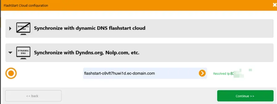 choose dynamic host and confirm