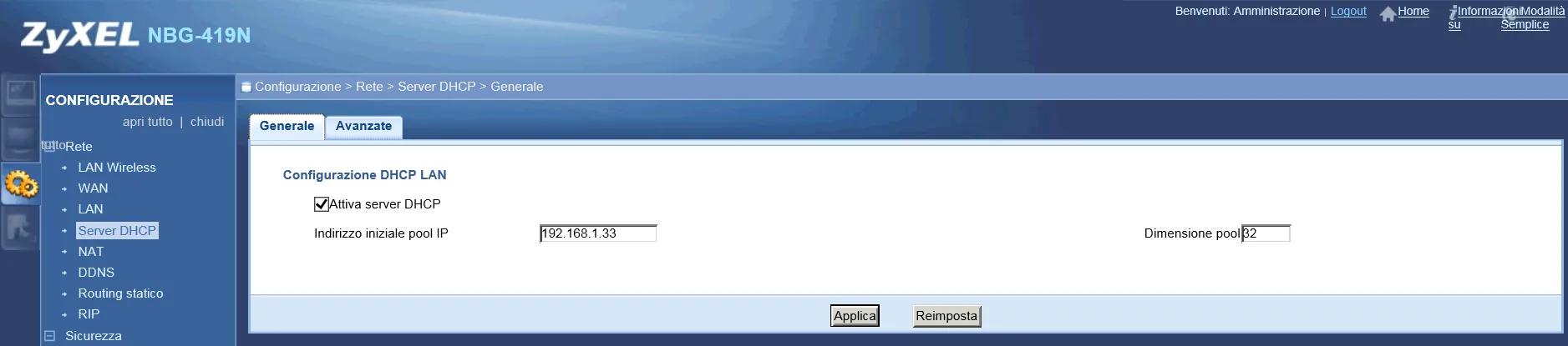 Configuración y activación del servidor DHCP
