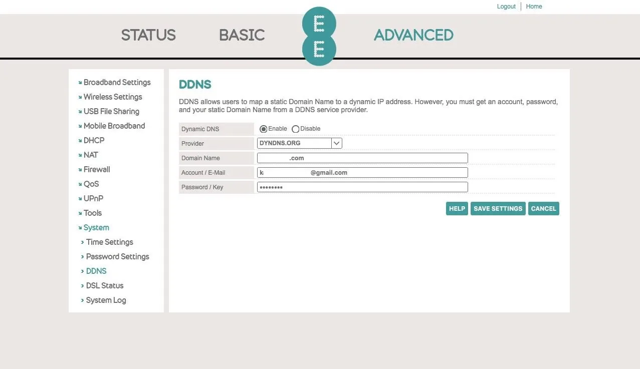 Configuración de DNS dinámico a través de dydns.org