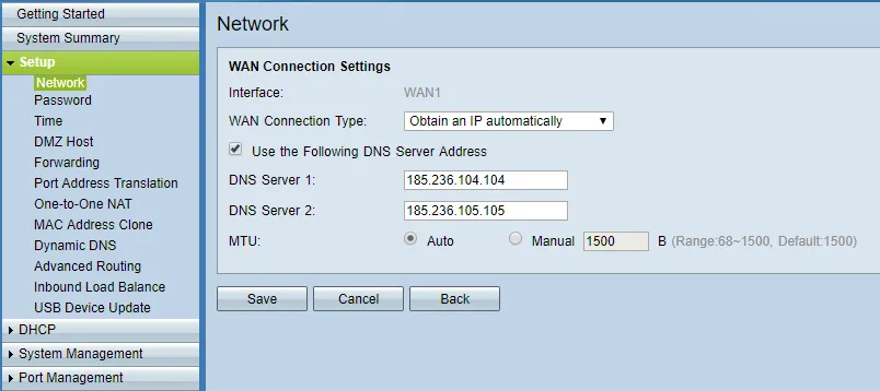 Configuración y edición de DNS