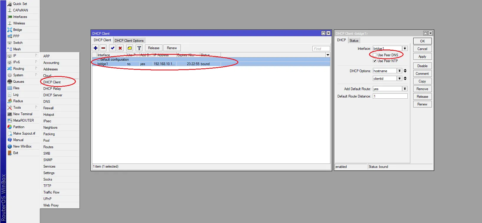 Configurazione dynamic dns dal menu DHCP Client