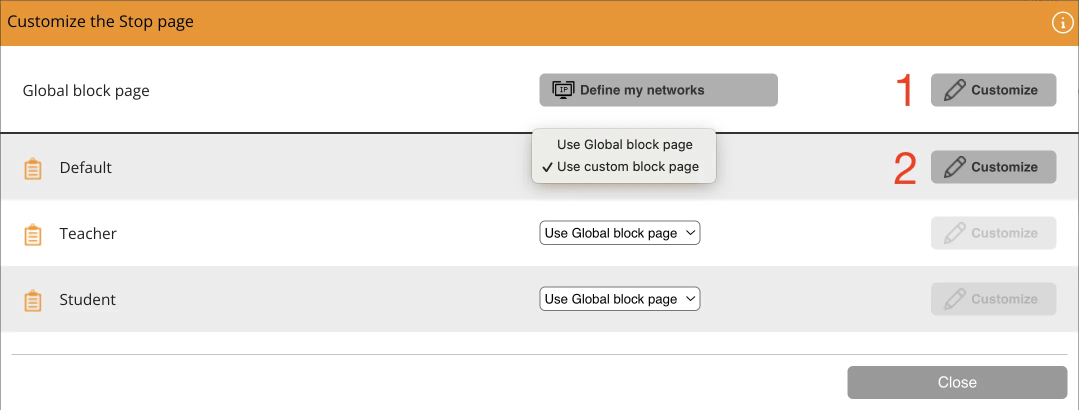 customize the stop page customize the stop page