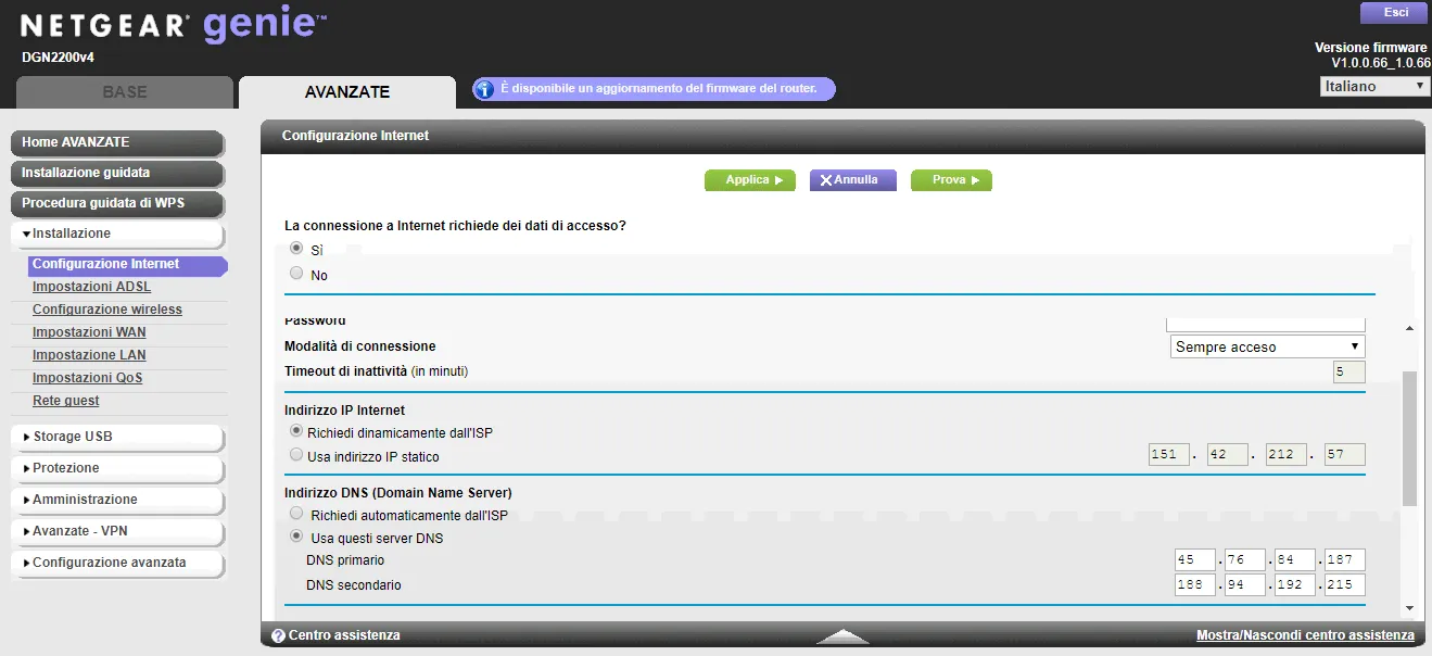 Configuring the correct dns
