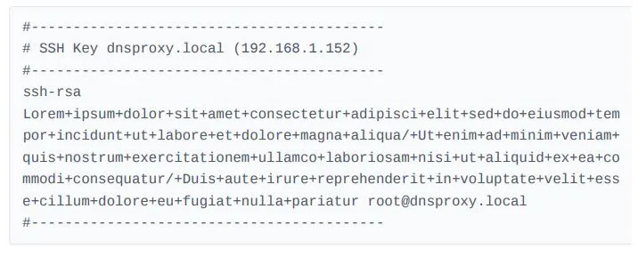 Local SSH key