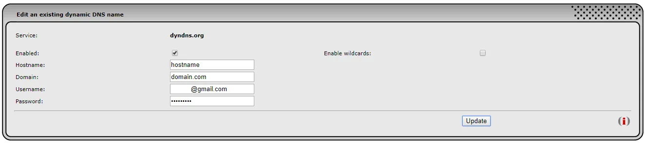 Configure dynamic dns previously set Configure dynamic dns previously set