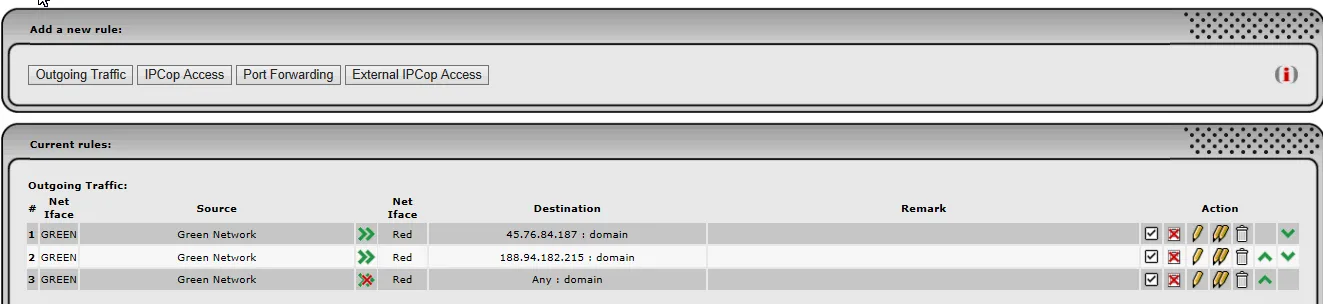 Blocking traffic on port 53 via Firewall rule