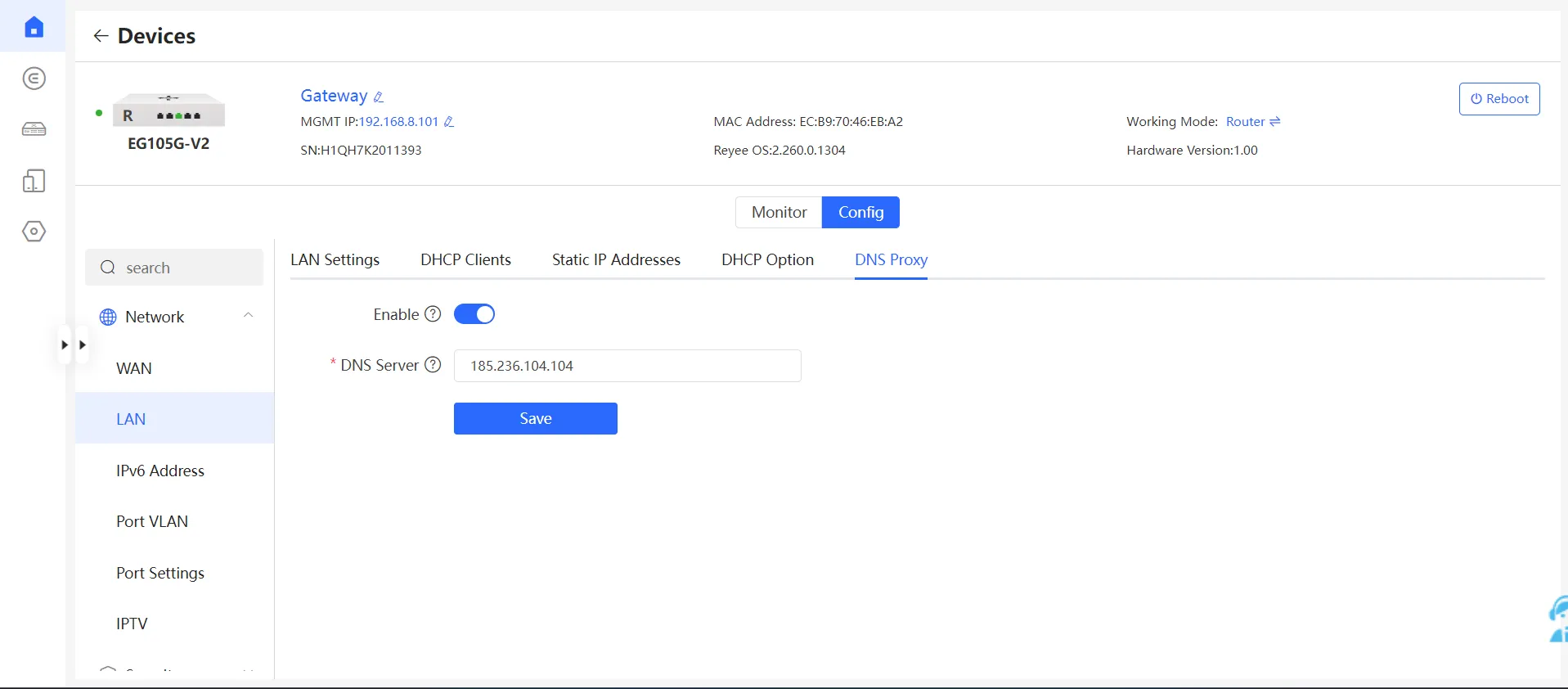 DNS Proxy und klicken Sie auf Aktivieren