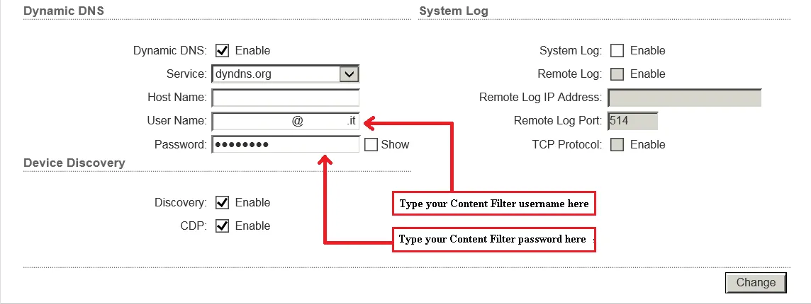 Configuración de DNS dinámico a través de Dyndns