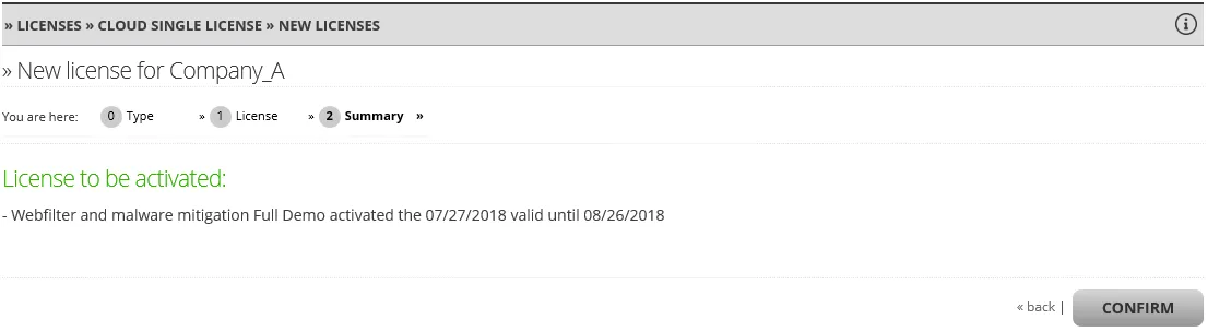 New license to be activated New license to be activated