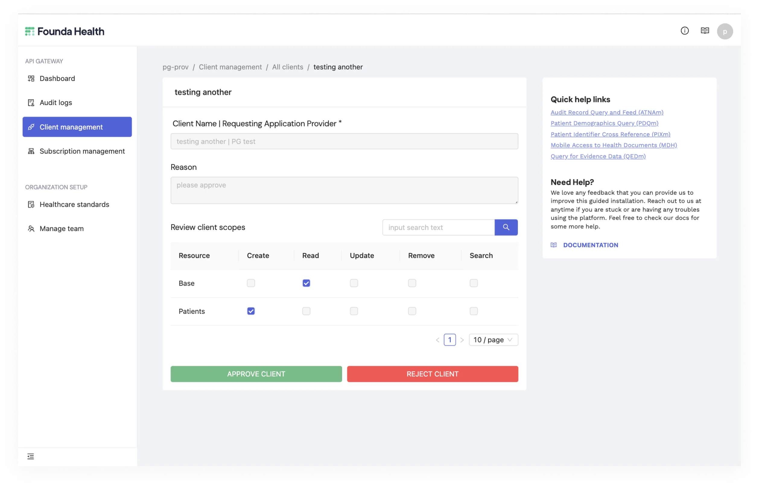 Founda client