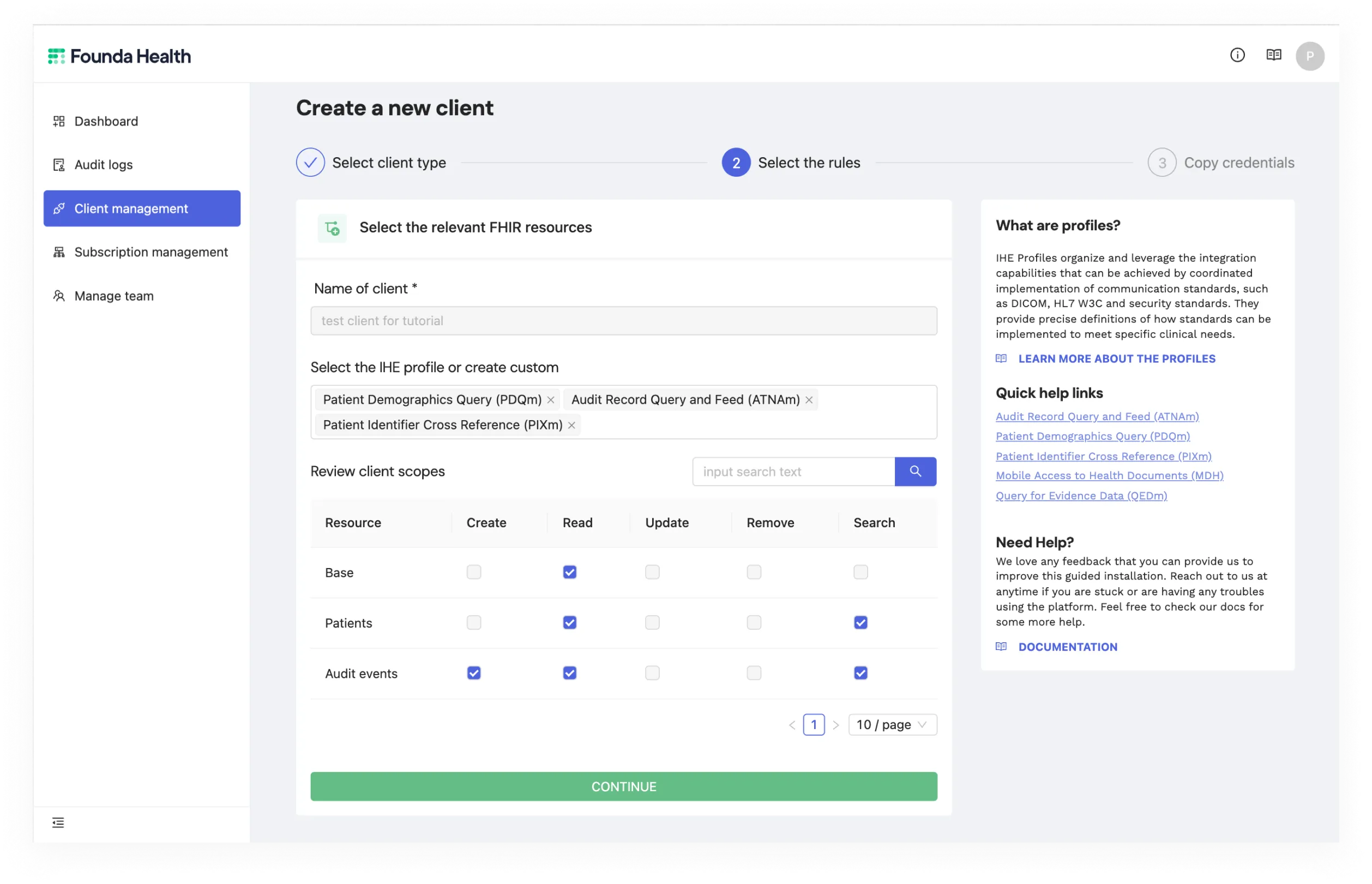 founda client