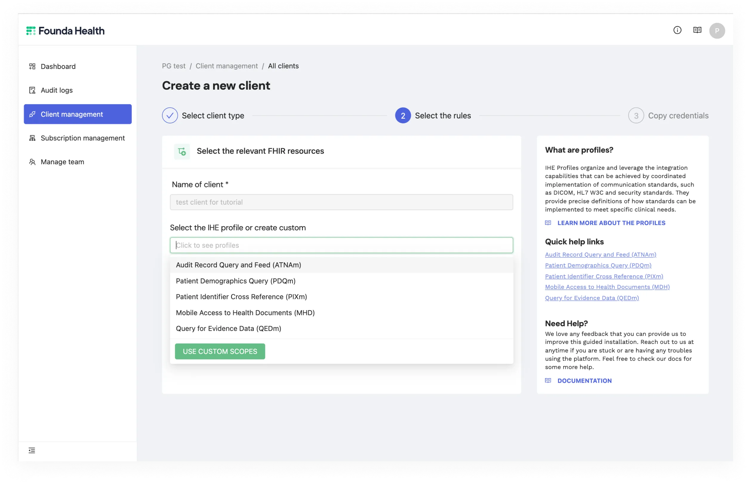 founda client