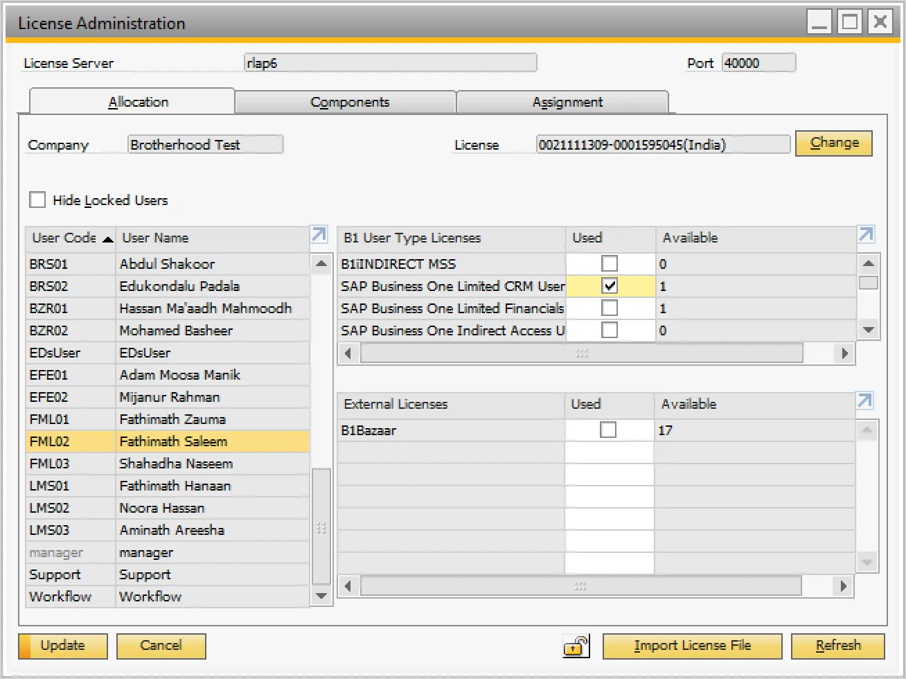 License Administration