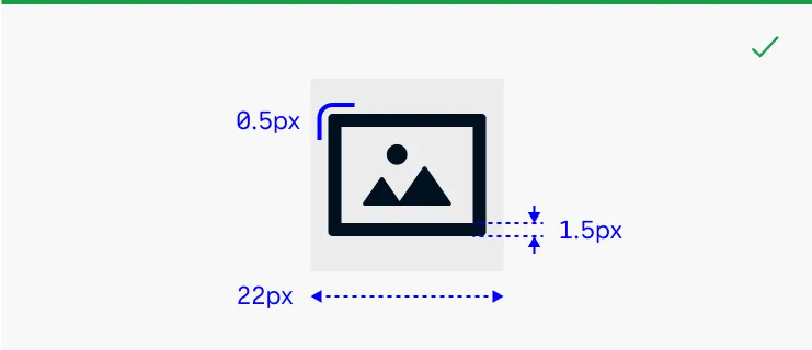 Create the icon in 22 x 22px size. Use 1.5px stroke width and 0.5px radius when designing an icon. Create the icon in 22 x 22px size. Use 1.5px stroke width and 0.5px radius when designing an icon.