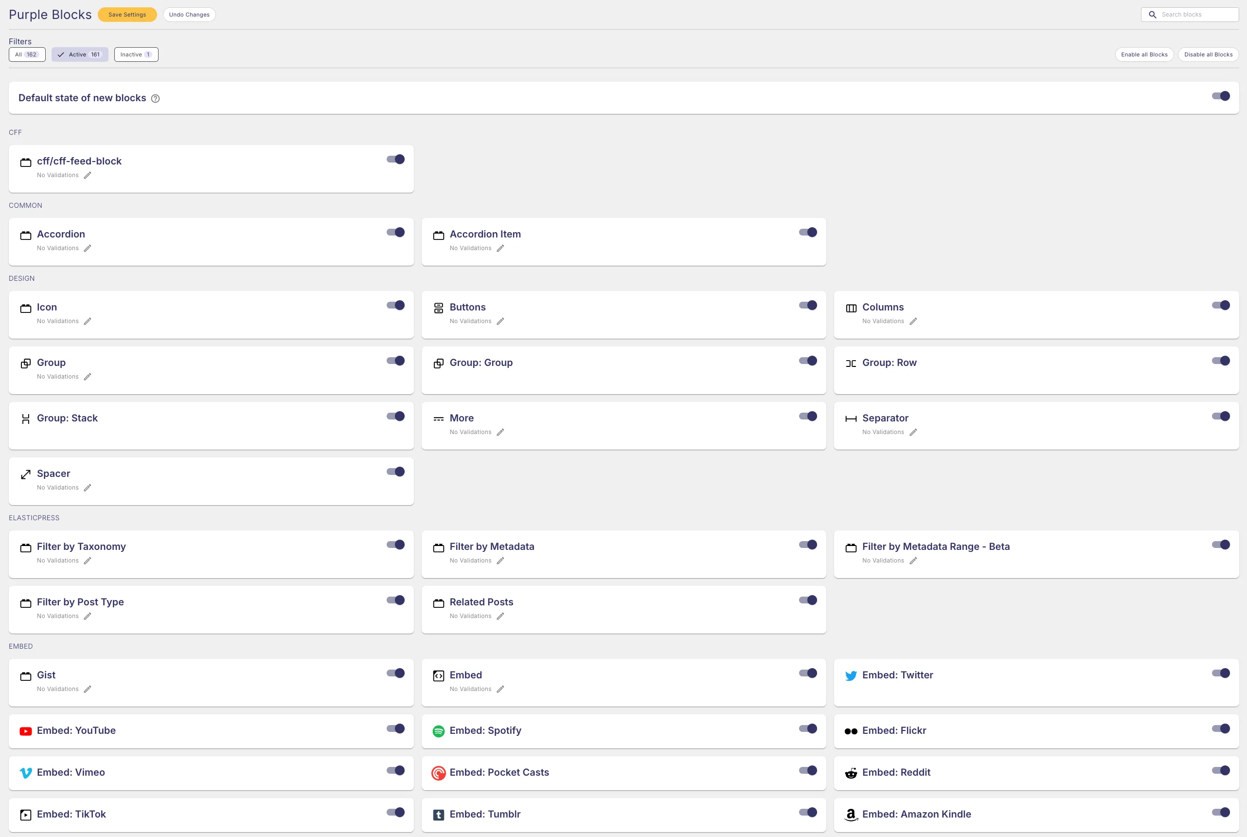 Purple Blocks UI in Purple Hub