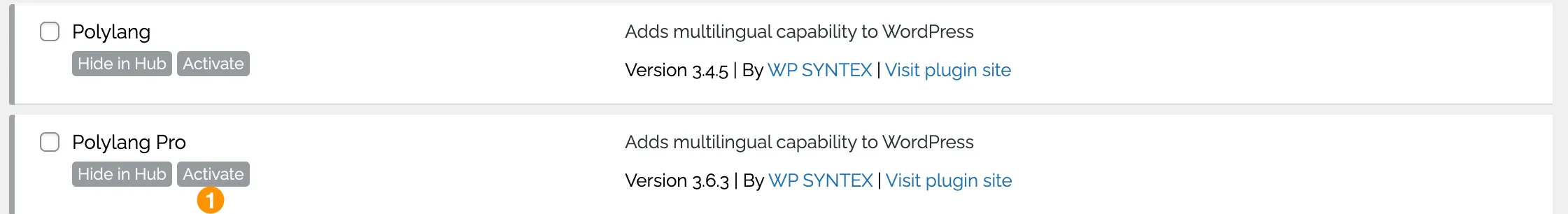 Plugins Page