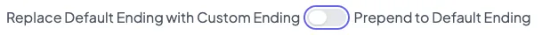 Positioning Custom Ending