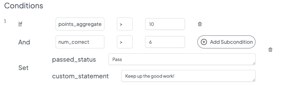 Adding Conditions to Custom Ending