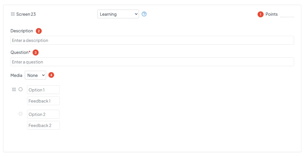 Some common content screen features