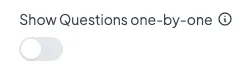 Show Questions one-by-one diabled