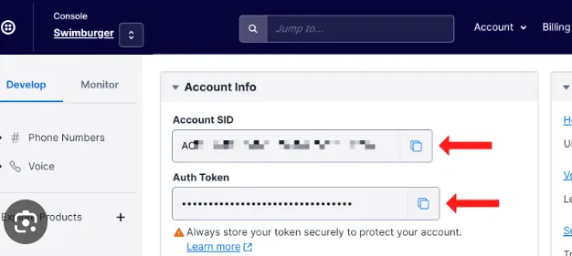 Account SID and Auth Token Account SID and Auth Token