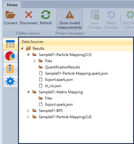 Example Data Source folder interface Example Data Source folder interface