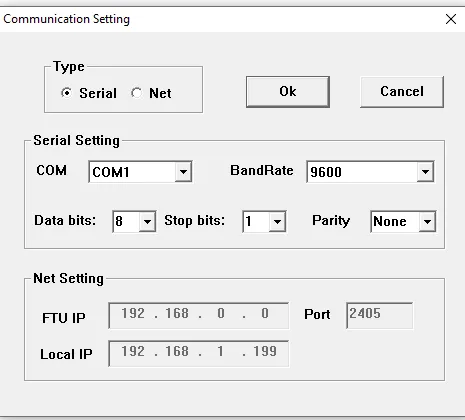 กรณีเลือก Serail port จะต้อง Set COM ให้ตรงกับ Device (ใน Device Manager) กรณีเลือก Serail port จะต้อง Set COM ให้ตรงกับ Device (ใน Device Manager)