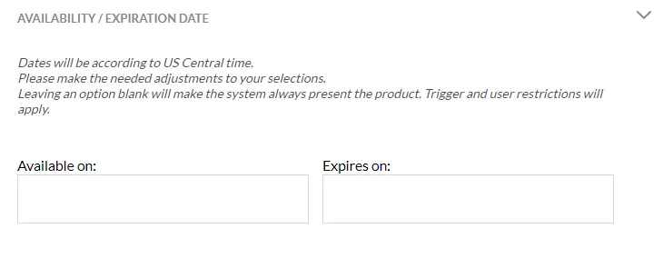 Avalibility Expiration Date
