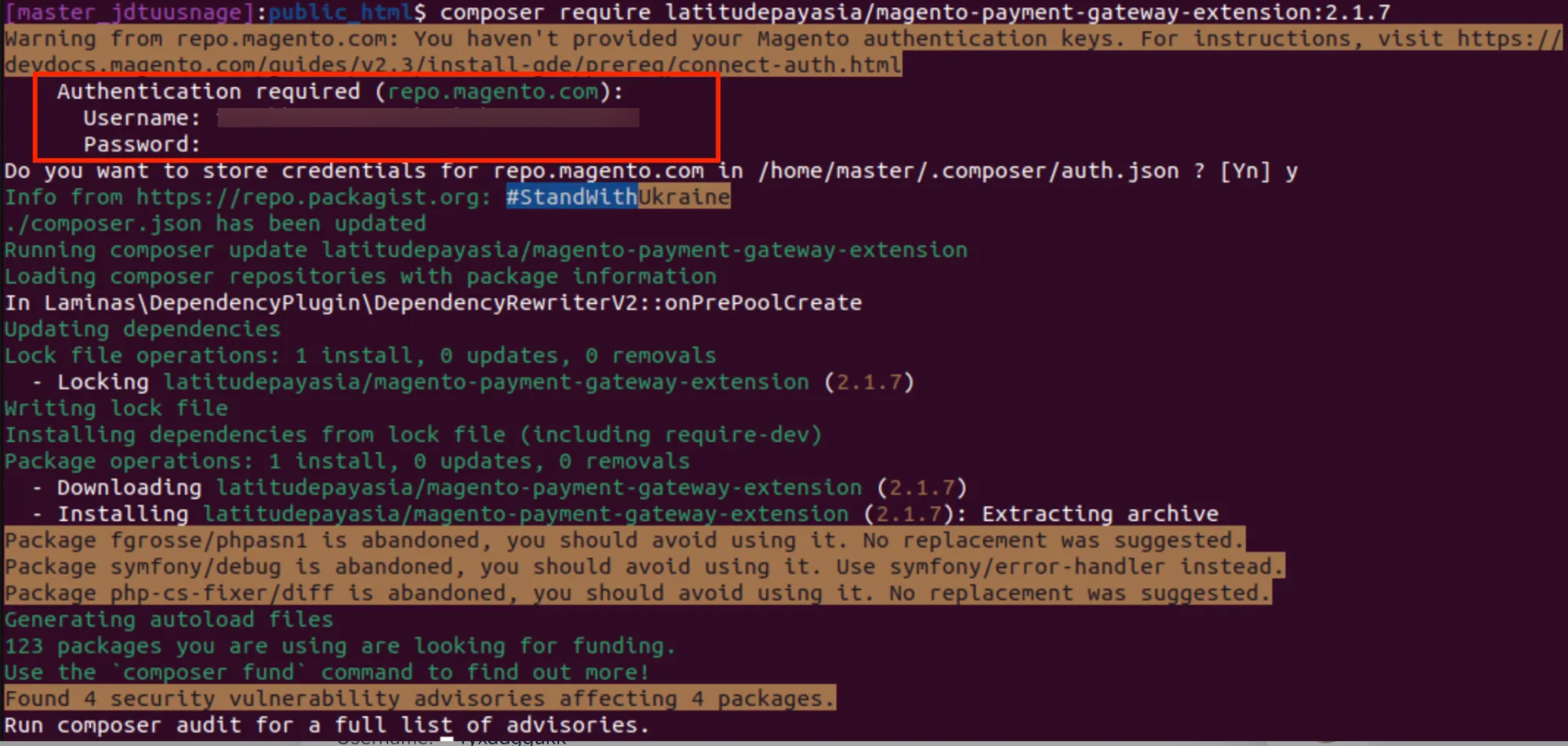 Run the command and use access keys