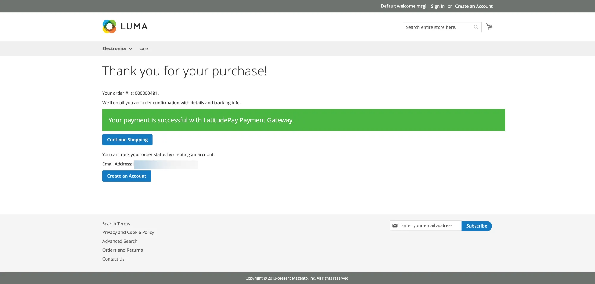Success Page