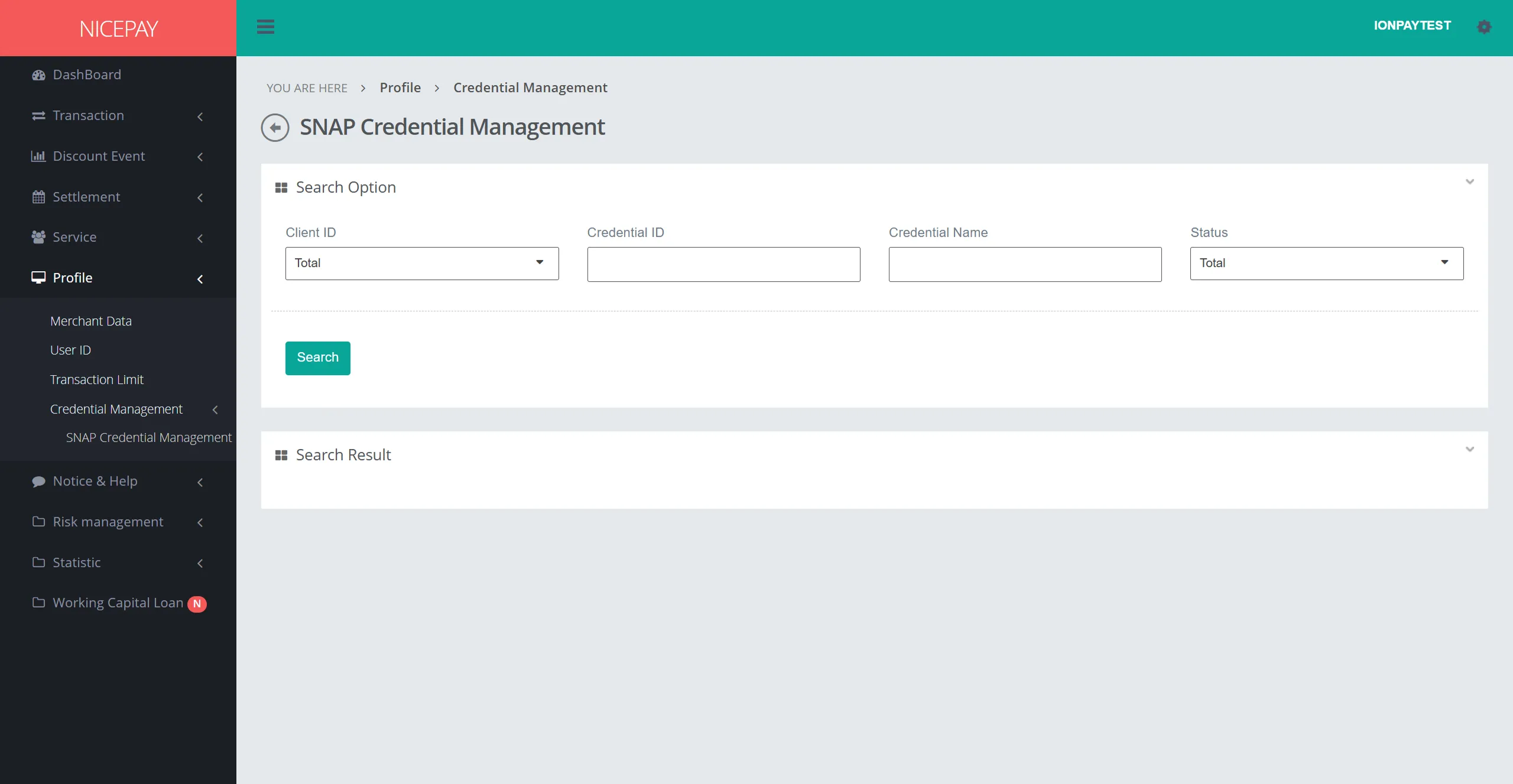 Credential Management - SNAP Credential Management - Search Credential Management - SNAP Credential Management - Search