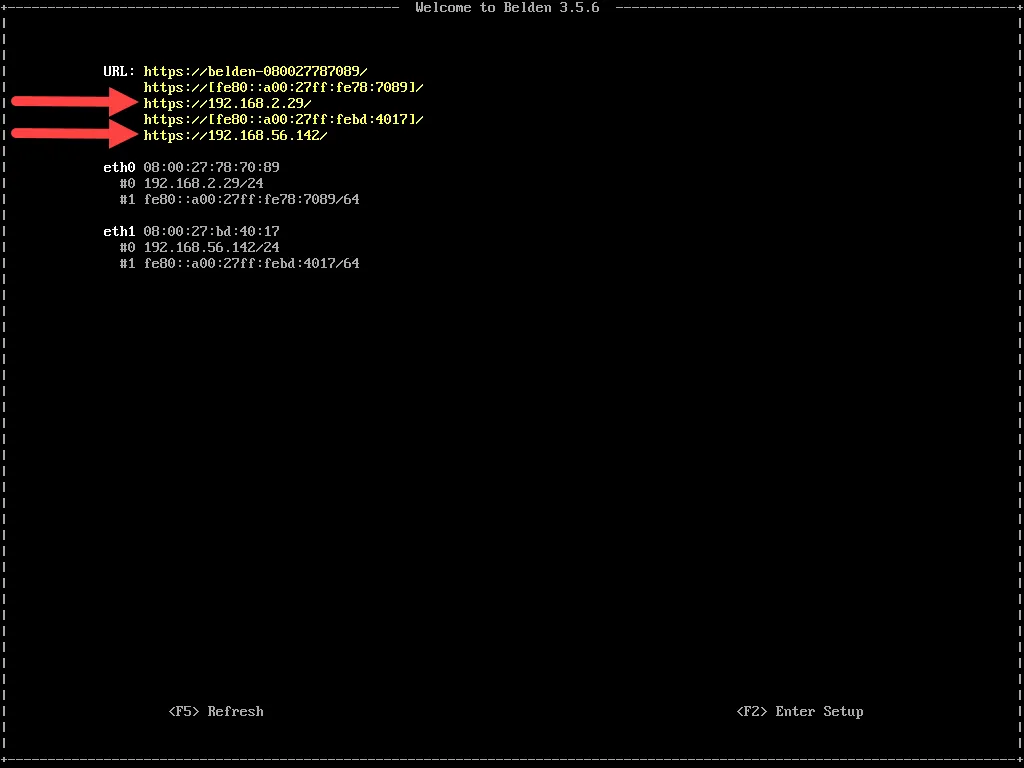 URLs to access Web UI