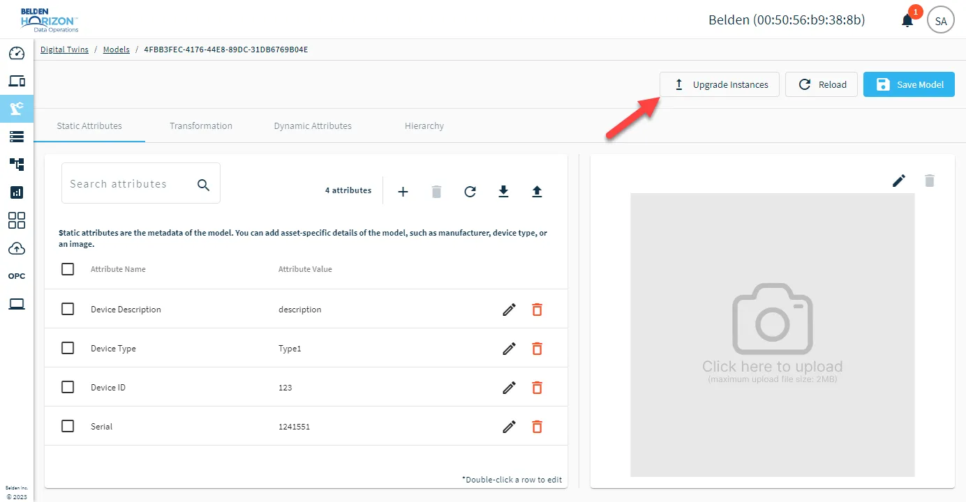 Upgrade Instances button Upgrade Instances button