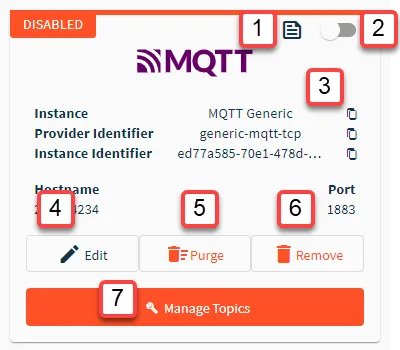 Management options for connectors